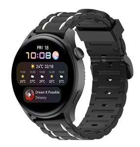 Strap-it Huawei Watch 3 (Pro) sport gesp band (zwart/wit)