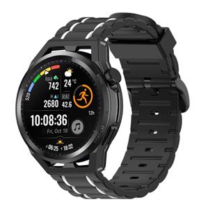 Strap-it Huawei Watch GT Runner sport gesp band (zwart/wit)