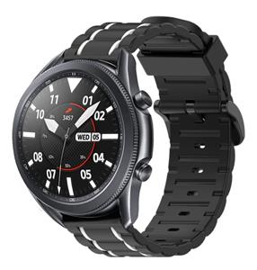 Strap-it Samsung Galaxy Watch 3 45mm sport gesp band (zwart/wit)