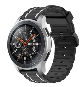Strap-it Samsung Galaxy Watch 46mm sport gesp band (zwart/wit)
