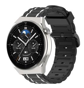 Strap-it Huawei Watch GT 3 Pro 46mm sport gesp band (zwart/wit)