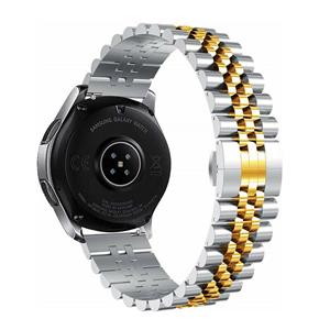 Strap-it Samsung Galaxy Watch 3 41mm Jubilee stalen band (zilver/goud)