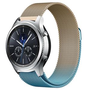 Strap-it Samsung Gear S3 Milanese band (blauw/goud)