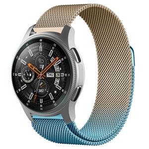 Strap-it Samsung Galaxy Watch Milanese band 46mm (blauw/goud)