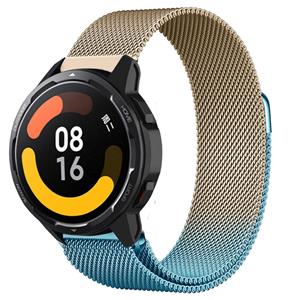 Strap-it Xiaomi Watch S1 Milanese band (blauw/goud)