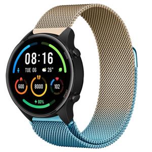 Strap-it Xiaomi Mi Watch Milanese band (blauw/goud)