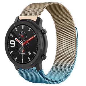 Strap-it Xiaomi Amazfit GTR Milanese band (blauw/goud)