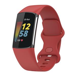 Strap-it Fitbit Charge 6 siliconen bandje (rood)