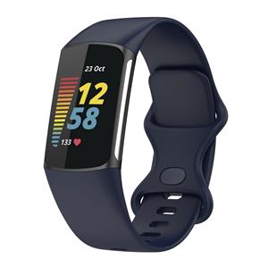 Strap-it Fitbit Charge 6 siliconen bandje (donkerblauw)