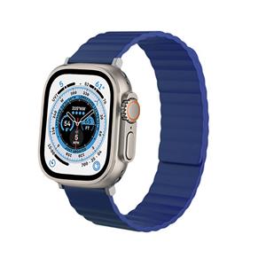 Strap-it Apple Watch Ultra magnetisch siliconen bandje (blauw)