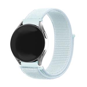 Strap-it Samsung Galaxy Watch 42mm nylon bandje (licht cyaan)