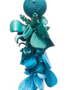 Oscar de la Renta Oorbellen met houten bloem - Blauw