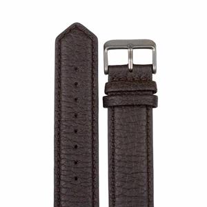 Simple Elk Leather Watch Band 20mm (Dark Brown)