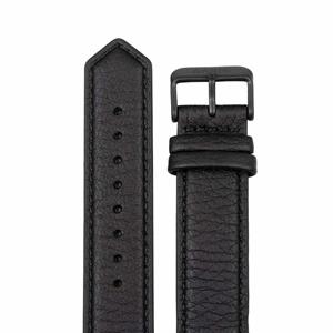 Simple Elk Leather Watch Band 20mm (Black)