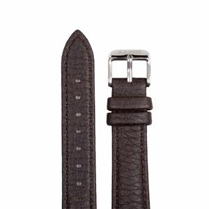 Simple Elk Leather Watch Band 16mm (Dark Brown)