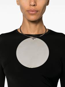Courrèges circular-pendant tube necklace - Zilver
