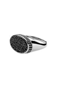 Dyrberg/Kern Ellipas Ring, Color: Silver/Black,, Women