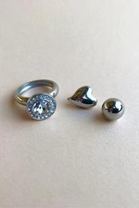 Dyrberg/Kern Rdu Compliments Set Ring, Color: Silver, Onesize, Women