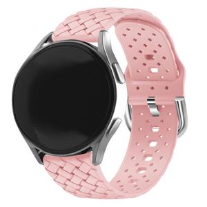 Strap-it Huawei Watch GT 3 42mm gevlochten siliconen bandje (roze)