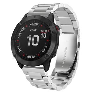 Strap-it Garmin Fenix 3 stalen band (zilver)