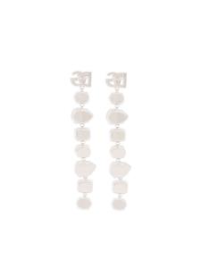 Dolce & Gabbana logo-plaque drop earrings - Zilver