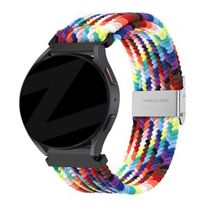 Bandz Samsung Galaxy Watch 6 44mm gevlochten nylon band (regenboog)
