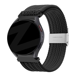 Bandz Samsung Galaxy Watch 4 Classic 42mm gevlochten nylon band (zwart)