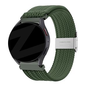 Bandz Samsung Galaxy Watch 3 45mm gevlochten nylon band (olijfgroen)
