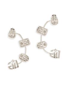 Dolce & Gabbana logo-plaque crystal-embellished ear cuff - Zilver