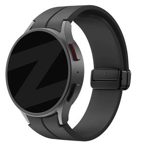 Bandz Samsung Galaxy Watch 6 Classic 43mm siliconen band met D-Buckle (zwart)