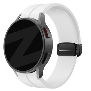 Bandz Samsung Galaxy Watch 6 Classic 43mm siliconen band met D-Buckle (wit)