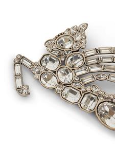 ETRO Pegaso crystal-embellished brooch - Zilver
