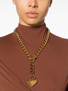 Moschino heart-pendant chain-link necklace - Goud