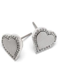 Kate Spade Take heart-shape crystal-embellished stud earrings - Zilver