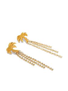 Palm Angels Palm pendant strass earrings - Goud