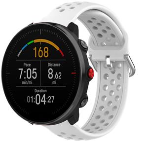 Strap-it Polar Vantage M siliconen bandje met gaatjes (wit)