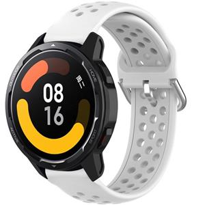 Strap-it Xiaomi Watch S1 siliconen bandje met gaatjes (wit)