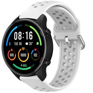 Strap-it Xiaomi Mi Watch siliconen bandje met gaatjes (wit)