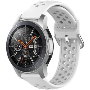 Strap-it Samsung Galaxy Watch 46mm siliconen bandje met gaatjes (wit)