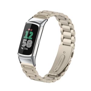 Strap-it Fitbit Charge 5 stalen band (sterrenlicht)