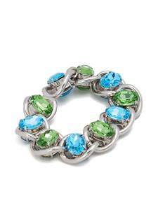 Marni crystal-embellished chain bracelet - Zilver