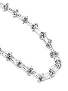 Nialaya Jewelry knot-detail chain-link necklace - Zilver