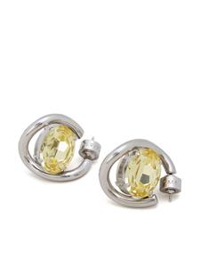 Marni twisted crystal-embellished hoop earrings - Zilver