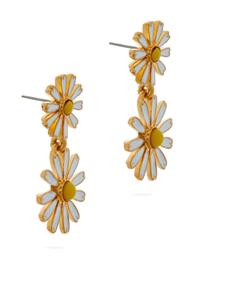 Kenneth Jay Lane floral-motif drop earrings - Geel