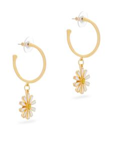 Kenneth Jay Lane flower-charm hoop earrings - Geel