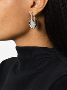 AMBUSH logo-debossed padlock earrings - Zilver