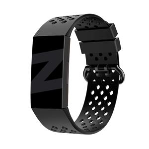 Bandz Fitbit Charge 4 sport band 'Sport Air' (zwart)