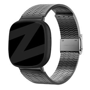 Bandz Fitbit Versa 3 verstelbare stalen band (zwart)