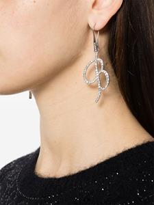 Blumarine B-monogram rhinestone earrings - Zilver