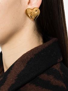 Moschino logo-embossed heart-motif earring - Goud